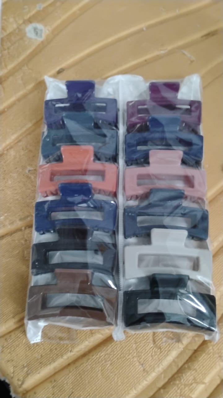 Matte Finish Rectangle Hair Claw Clip for Women and Girls – Assorted Color Pack – 12 Pc Matte Finish Rectangle Hair Claw Clip for Women and Girls – Assorted Color Pack – 12 Pc